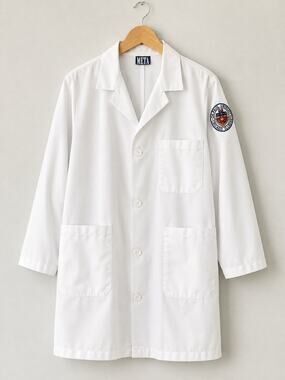 META DePaul University Chicago White Medical Lab Coat Nursing Large Uniform